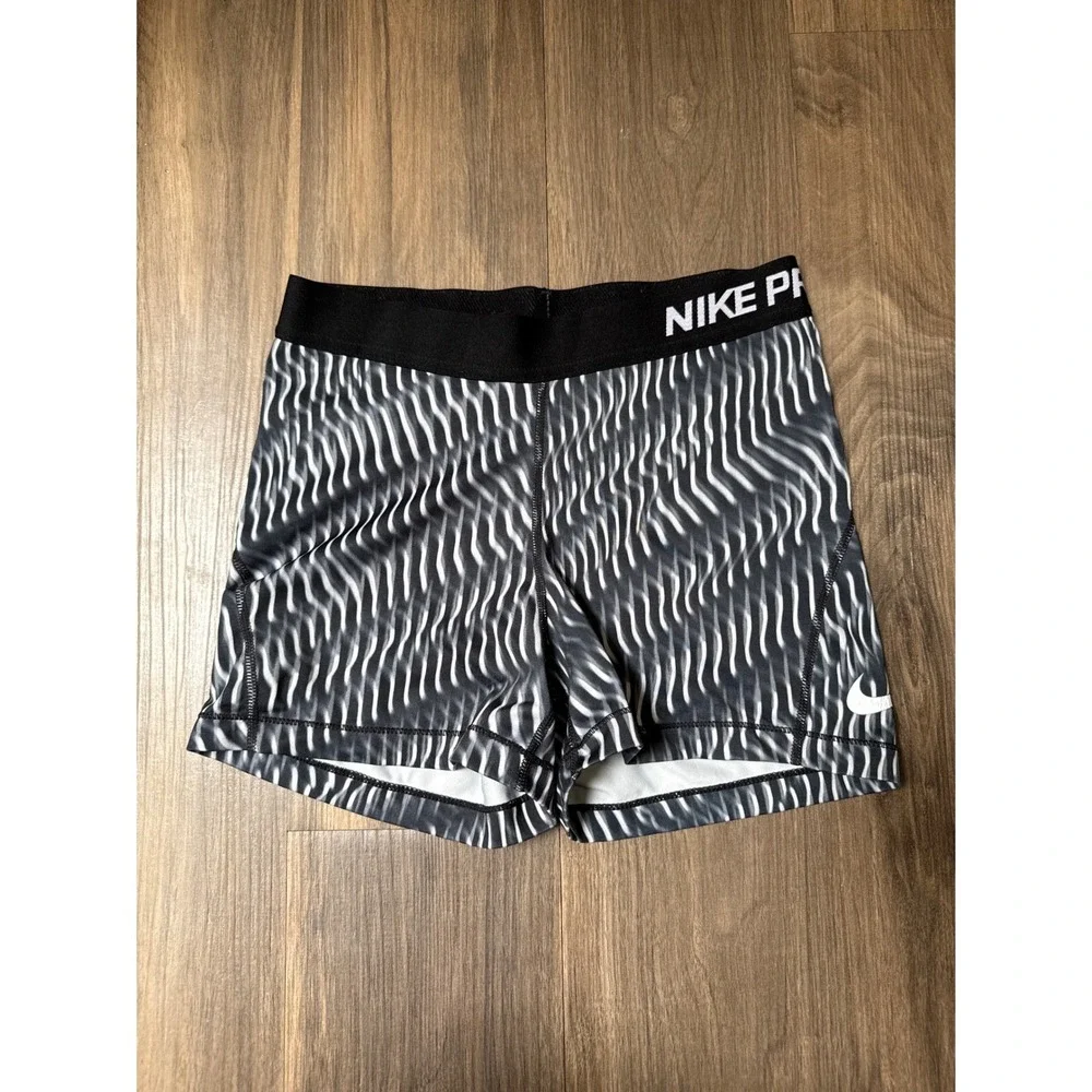 Nike Pro Shorts Medium‎ Black White Optic Print Dri-FIT Athletic Compression